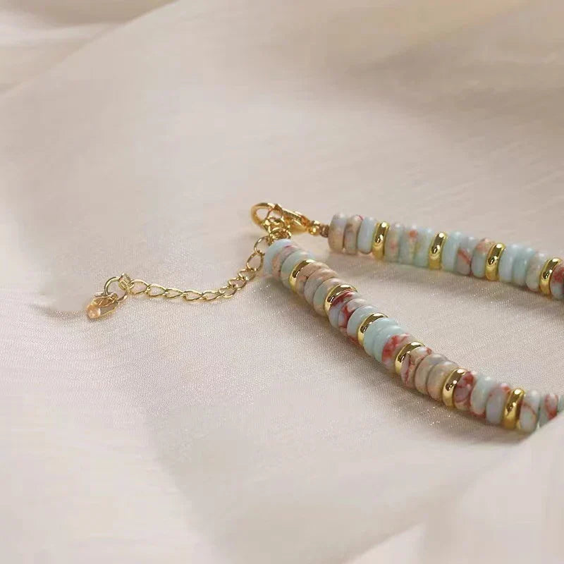 Natural Stone & Pearl Bead Bracelet