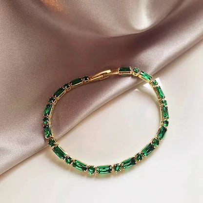 French Luxury Green Zircon Bracelet